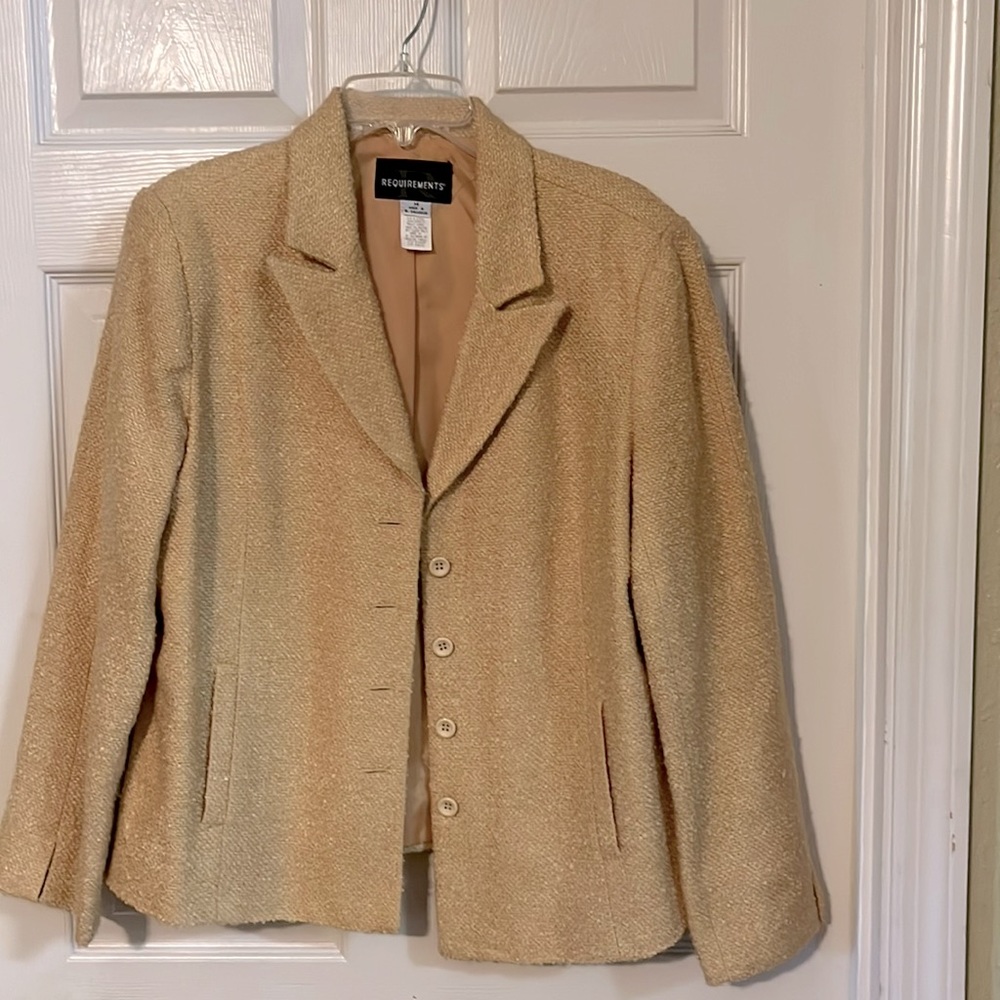 gold button up jacket